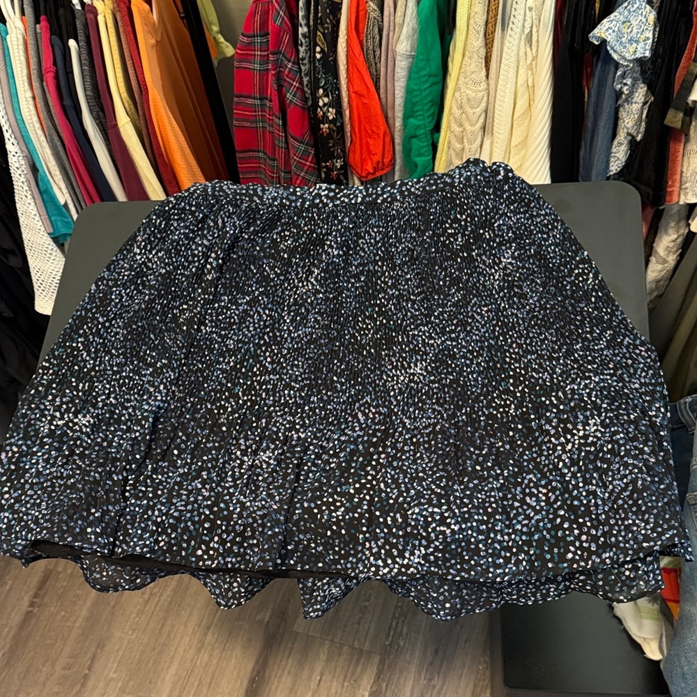 Banana Republic Black and Blue Mini Skirt